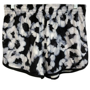 Zelos Shorts Womens Sz M White Black Floral Athletic Running Lightweight Pull On